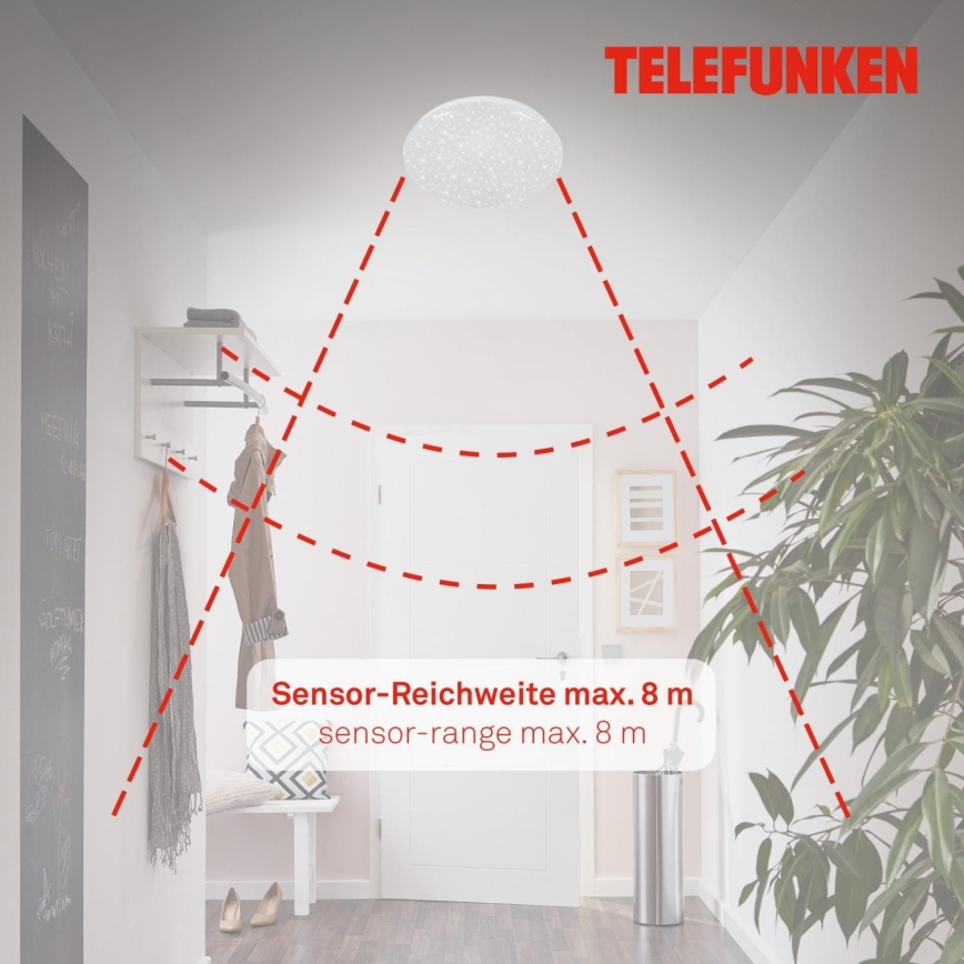 Telefunken 601706TF - Светодиодный потолочный светильник с датчиком LED/12W/230V диаметр 27 см