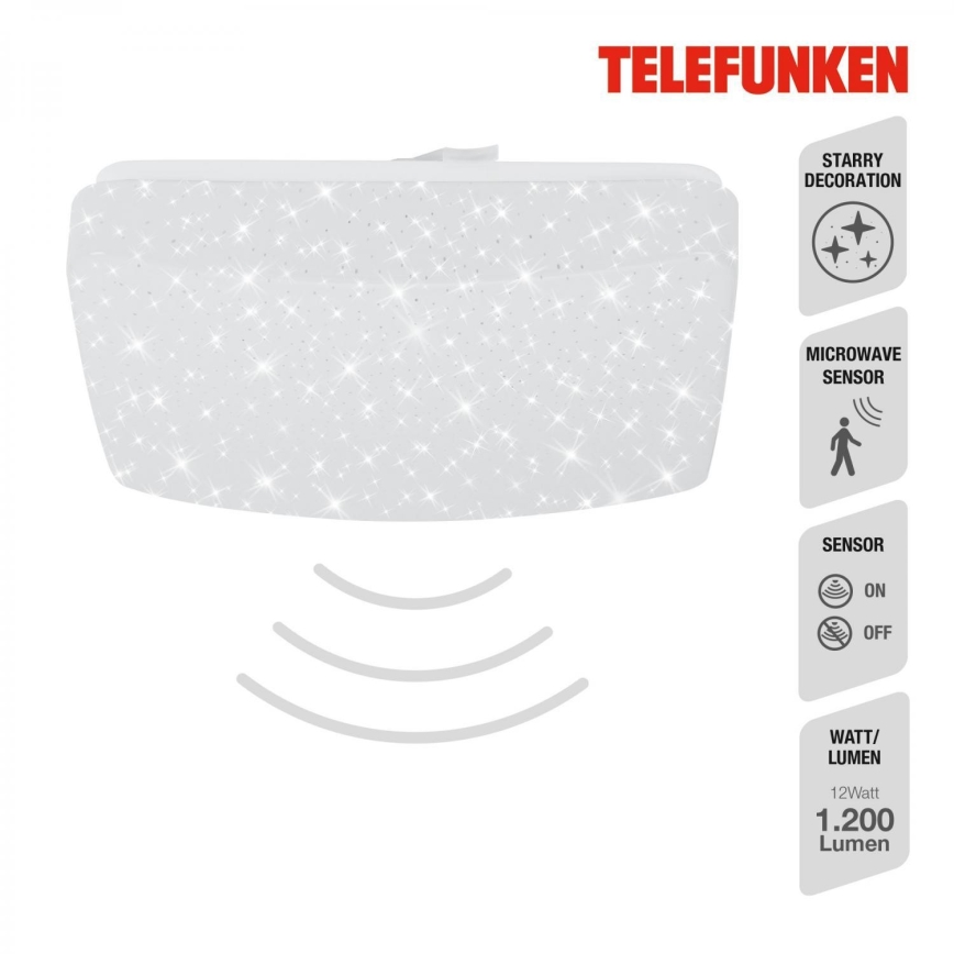 Telefunken 601906TF - Светодиодный потолочный светильник с датчиком LED/12W/230V 4000K