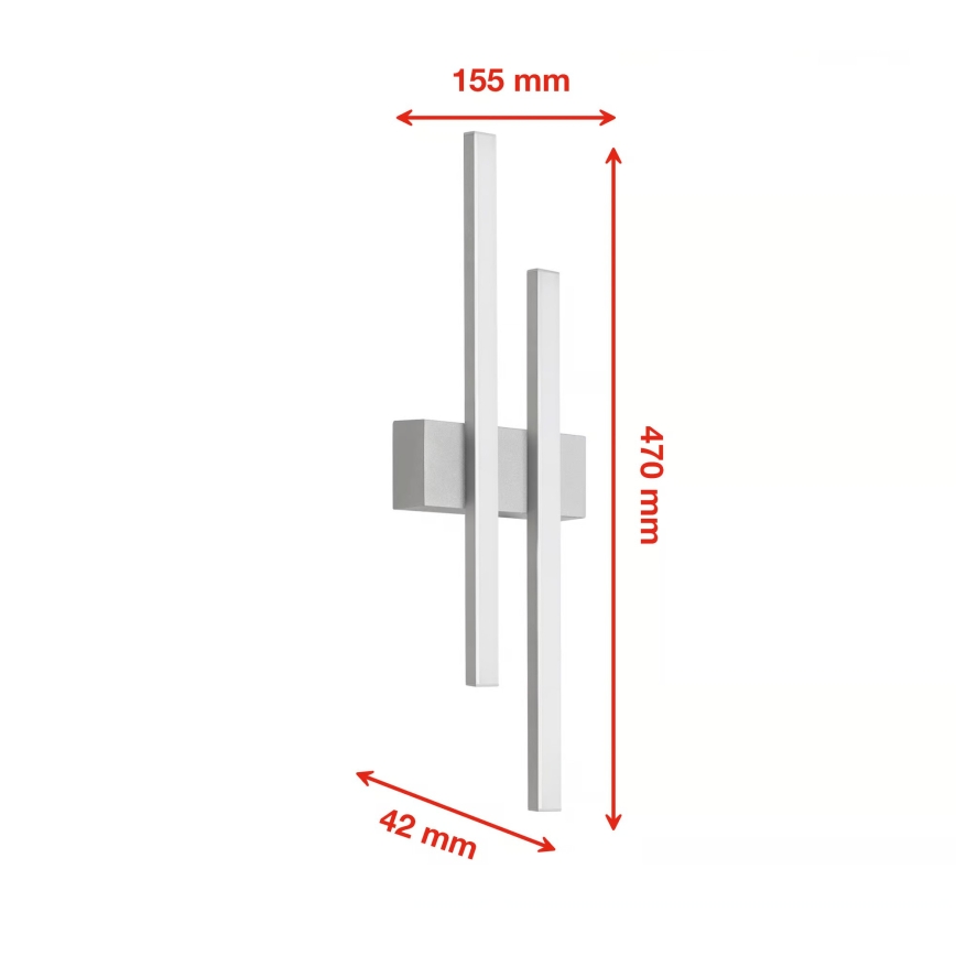 Telefunken - LED зовнішній настінний світильник 2xLED/4W/230V IP44 сріблястий