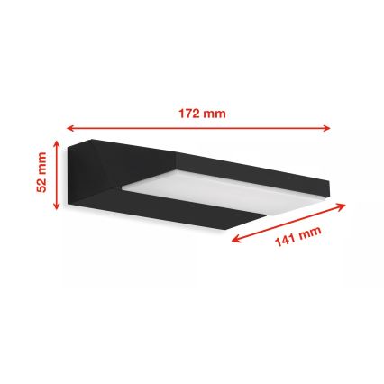 Telefunken - зовнішній настінний світильник LED/10 Вт/230 В IP44 чорний
