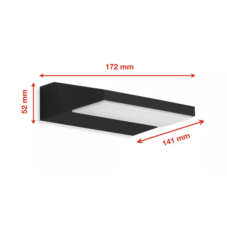 Telefunken - зовнішній настінний світильник LED/10 Вт/230 В IP44 чорний