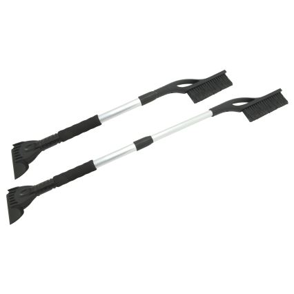 Телескопічний скребок для автомобіля з щіткою 100 см чорний/сріблястий