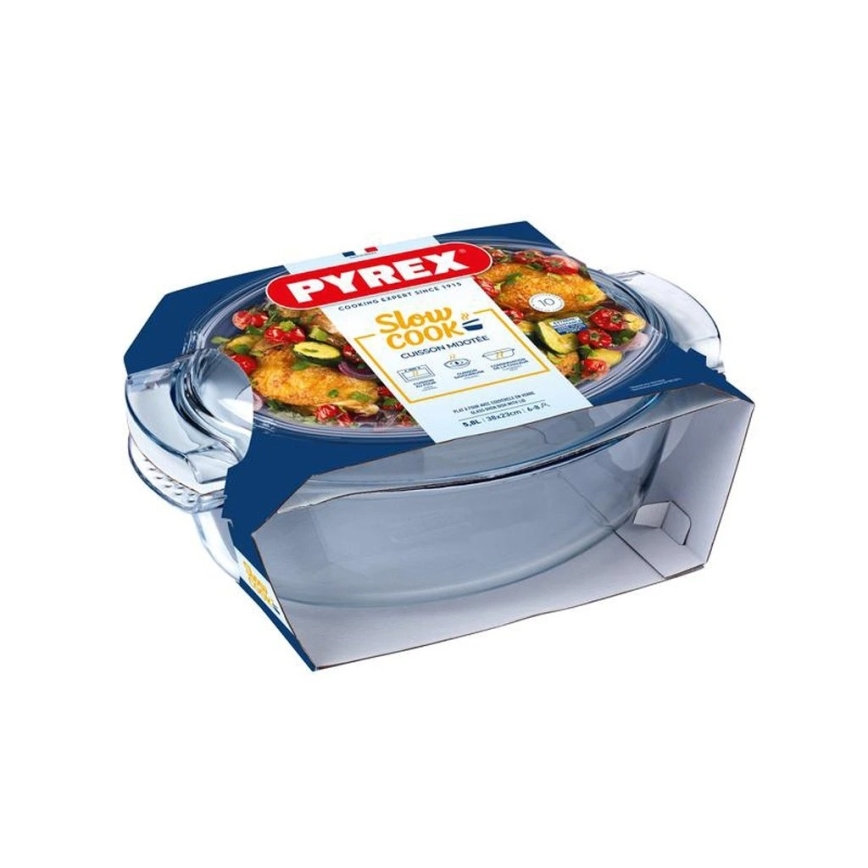 Термостійка скляна форма для запікання PYREX 5,8 л із кришкою