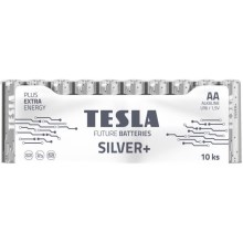 Tesla Batteries - 10 шт. Лужна батарейка AA SILVER+ 1,5V