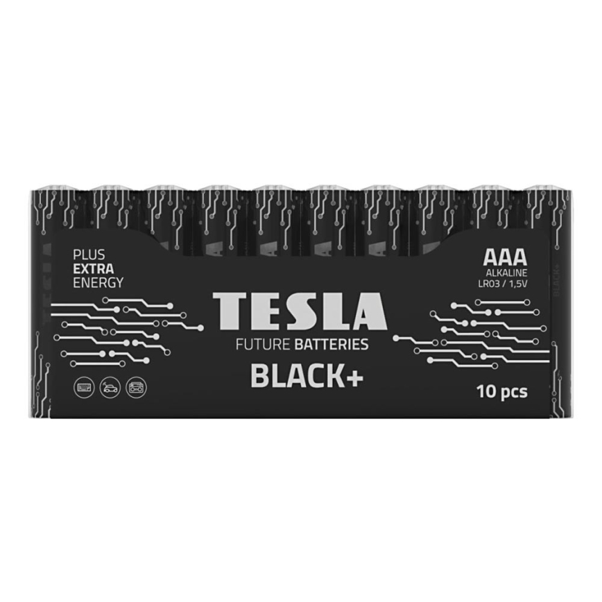 Tesla Batteries - 10 шт. Лужна батарейка AAA BLACK+ 1,5V 1200 mAh
