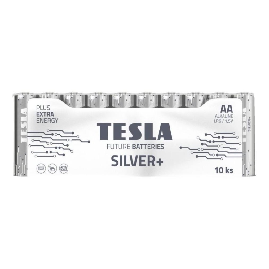 Tesla Batteries - 10 шт. Щелочная батарея AA SILVER+ 1,5V