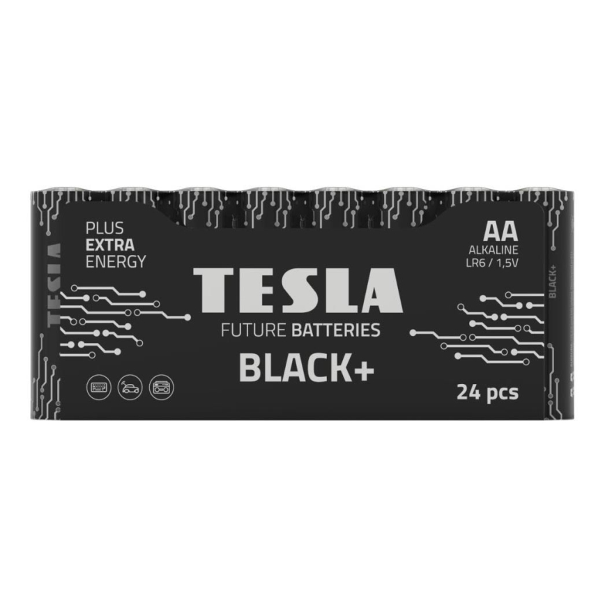 Tesla Batteries - 24 шт. Лужна батарейка AA BLACK+ 1,5V 2800 mAh