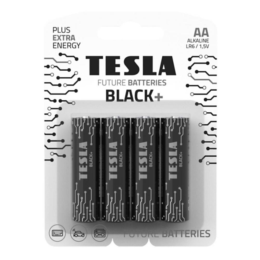Tesla Batteries - 4 шт. Лужна батарейка AA BLACK+ 1,5V 2800 mAh