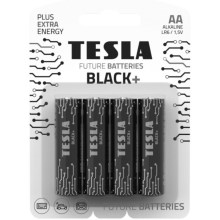 Tesla Batteries - 4 шт. Лужна батарейка AA BLACK+ 1,5V
