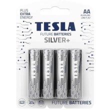 Tesla Batteries - 4 шт. Лужна батарейка AA SILVER+ 1,5V