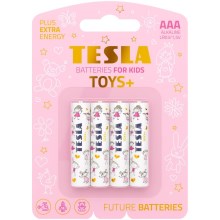 Tesla Batteries - 4 шт. Лужна батарейка AAA TOYS+ 1,5V