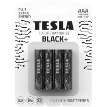 Tesla Batteries - 4 шт. Щелочная батарея AAA BLACK+ 1,5V