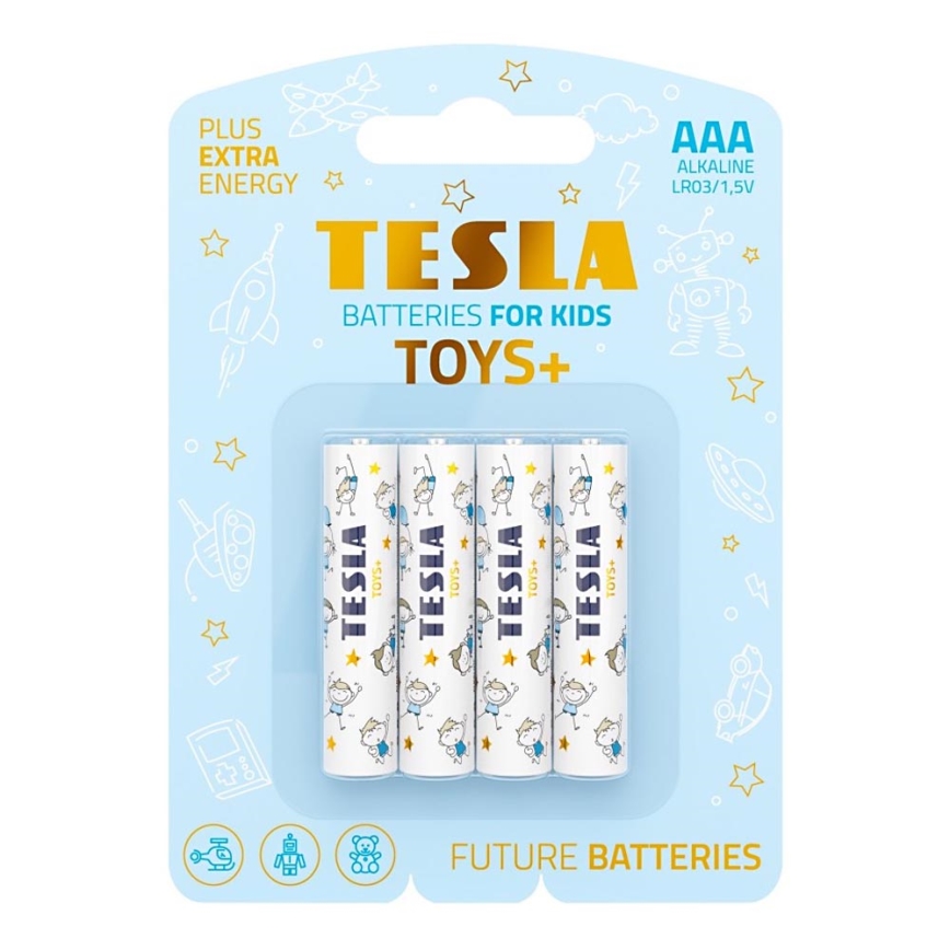 Tesla Batteries - Щелочная батарейка AAA TOYS+ 1,5V 1300 mAh 4 шт.