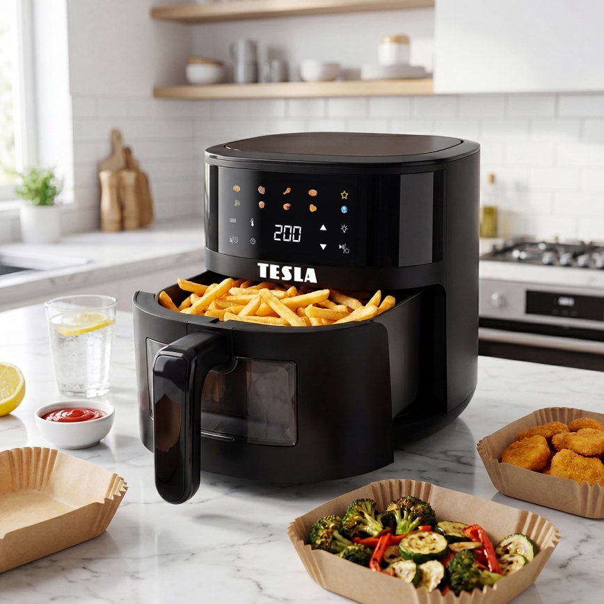 TESLA Electronics AirCook - аэрогриль (аэрофритюрница) 4,4 л, 1450 Вт/230 В, чёрный
