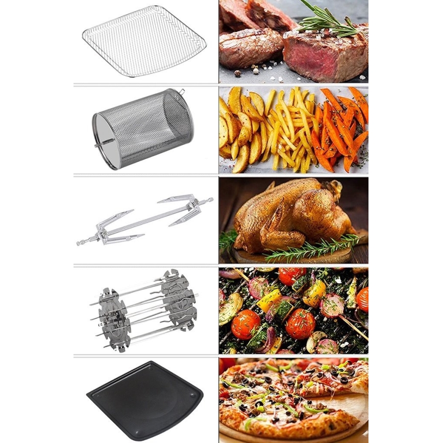 TESLA Electronics AirCook & Grill - Умная универсальная цифровая фритюрница 12 л 1800W/230V Wi-Fi
