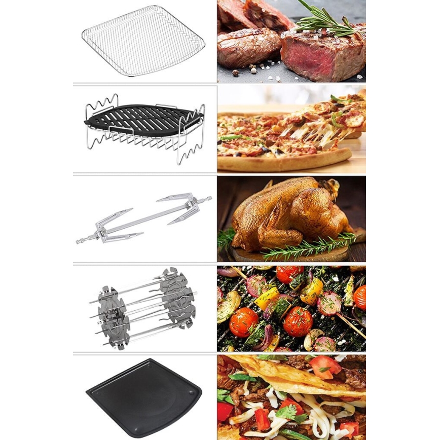 TESLA Electronics AirCook - Багатофункціональна цифрова фритюрниця з гарячим повітрям 11 л 2000W/230V