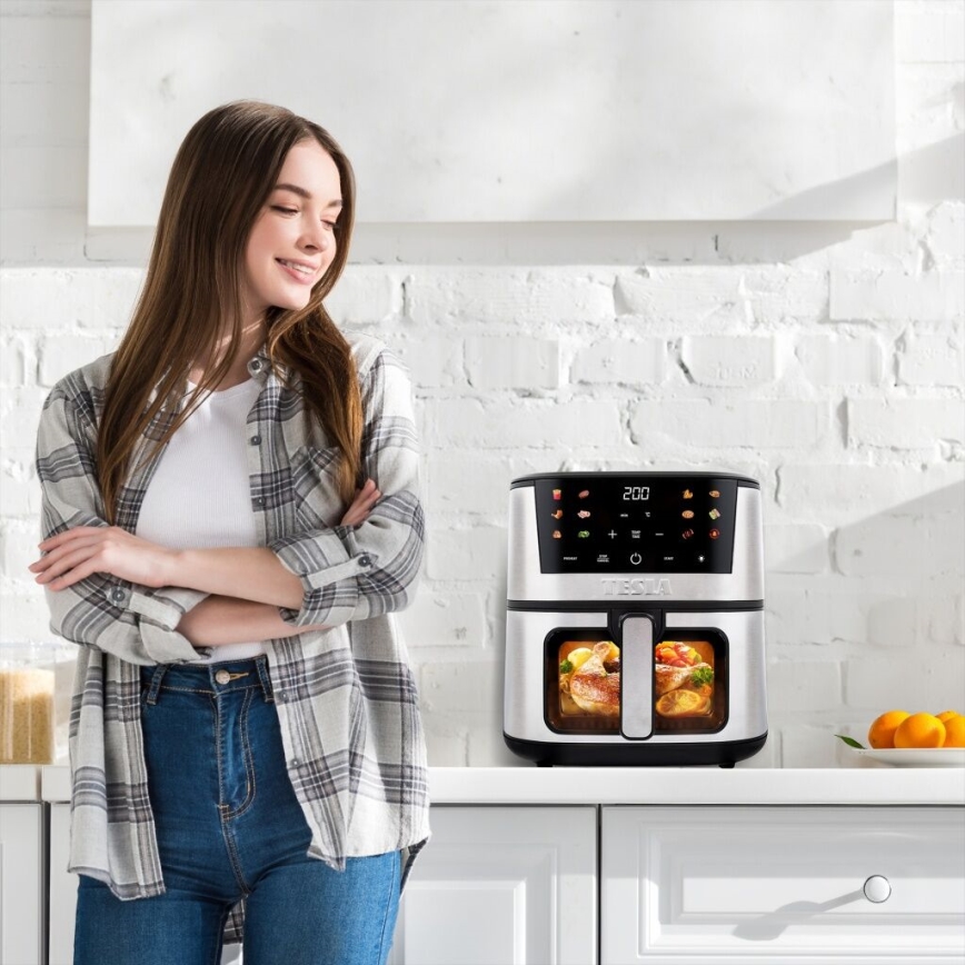 TESLA Electronics AirCook - Багатофункціональна цифрова фритюрниця з гарячим повітрям 7 л 1600W/230V