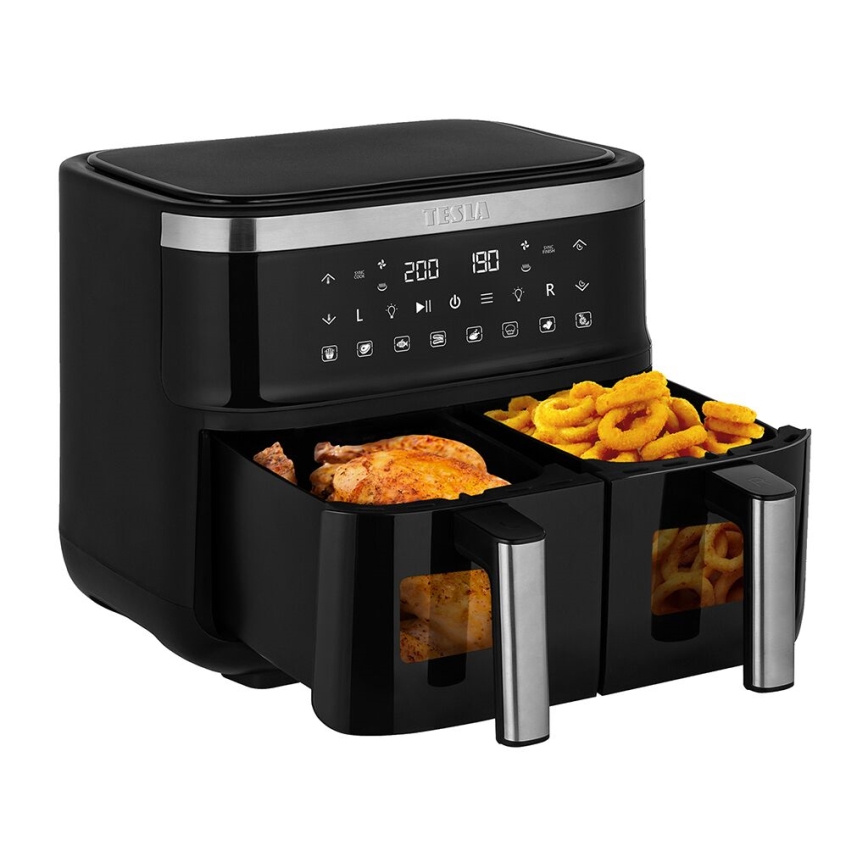 TESLA Electronics AirCook - Многофункциональная двухкамерная цифровая фритюрница 7,6 л 2850W/230V
