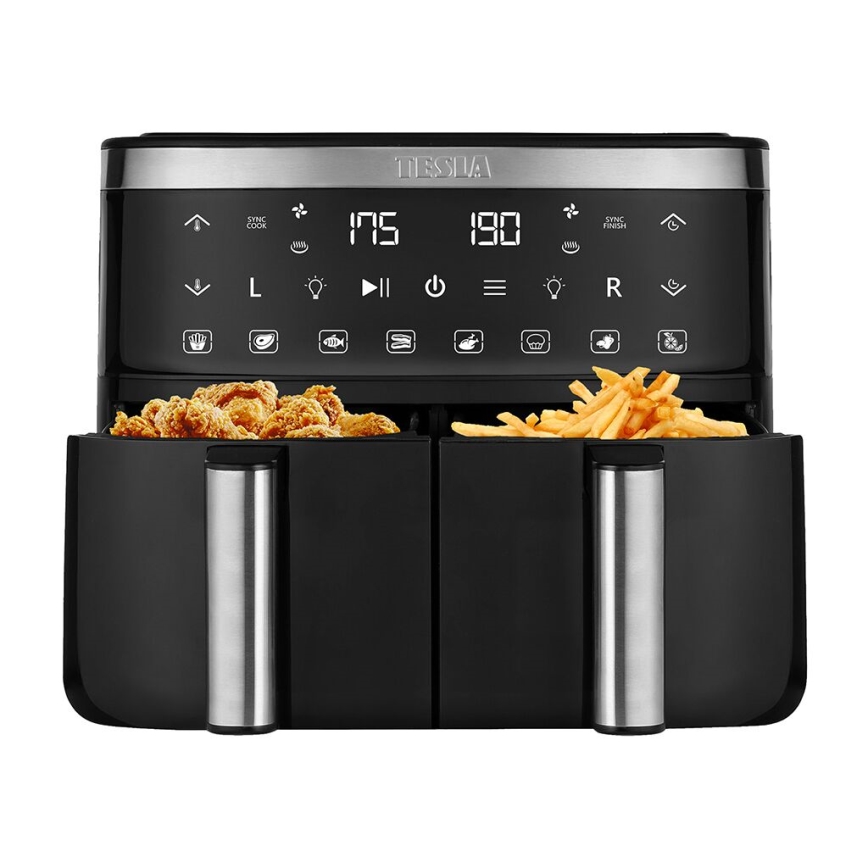 TESLA Electronics AirCook - Многофункциональная двухкамерная цифровая фритюрница 7,6 л 2850W/230V