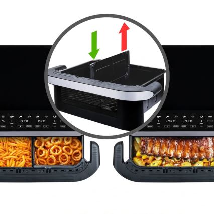 TESLA Electronics AirCook - Багатофункційна подвійна цифрова аерофритюрниця 10 л 2400 Вт/230 В