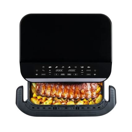 TESLA Electronics AirCook - Багатофункційна подвійна цифрова аерофритюрниця 10 л 2400 Вт/230 В