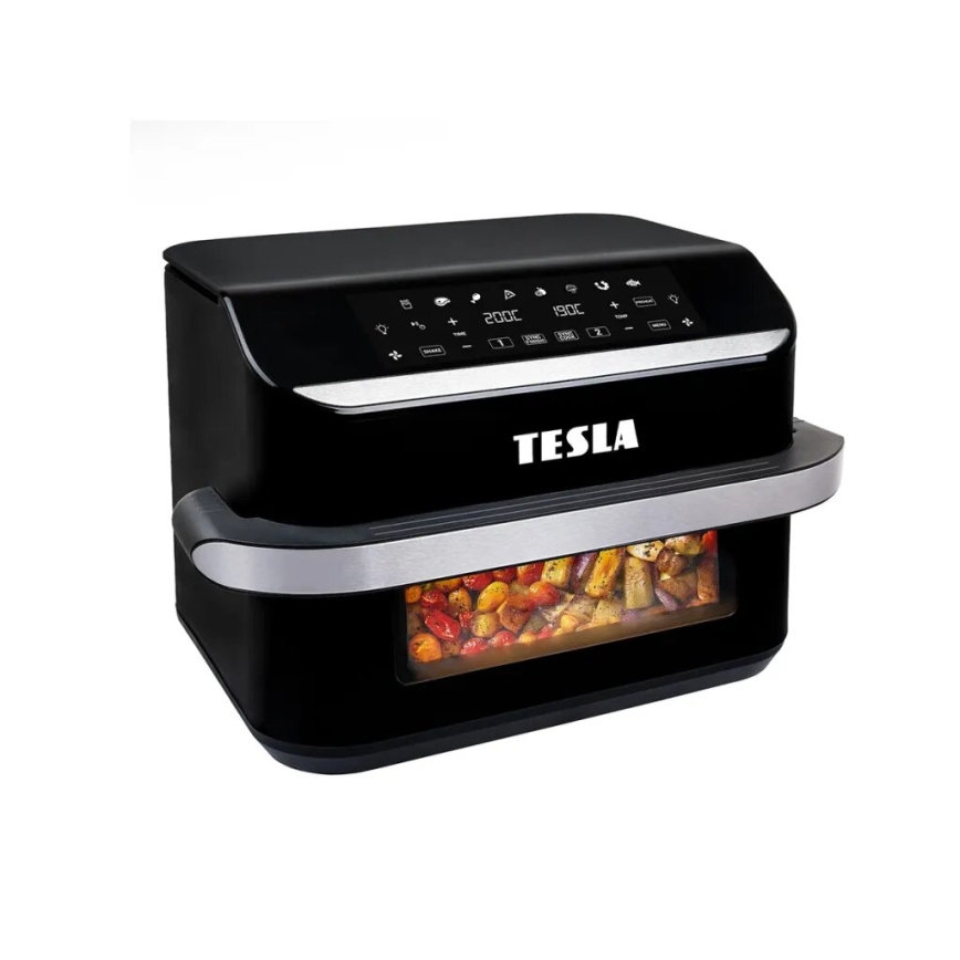 TESLA Electronics AirCook - Багатофункційна подвійна цифрова аерофритюрниця 10 л 2400 Вт/230 В