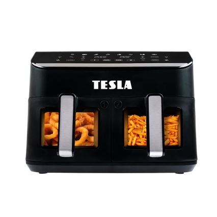 TESLA Electronics AirCook - Багатофункціональна подвійна цифрова аерофритюрниця 9 л 2400 Вт/230 В