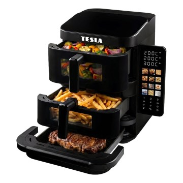 TESLA Electronics AirCook - Трёхзонная аэрофритюрница 14,5 л 2800 Вт/230 В чёрная