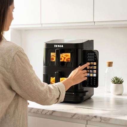 TESLA Electronics AirCook - Трёхзонная аэрофритюрница 14,5 л 2800 Вт/230 В чёрная