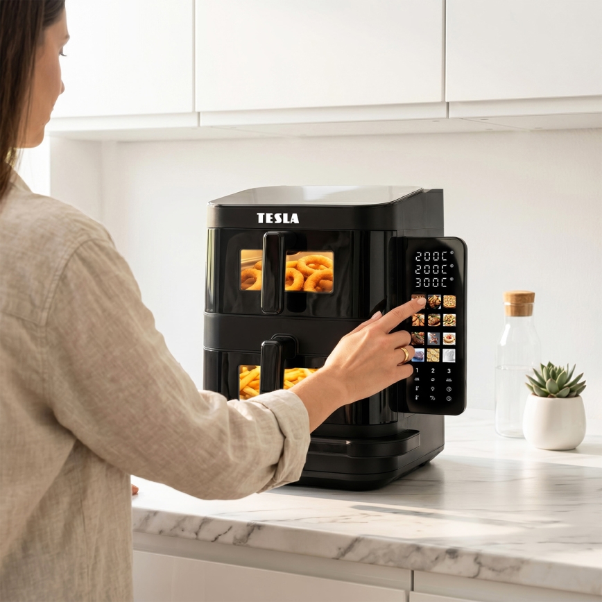 TESLA Electronics AirCook - Трёхзонная аэрофритюрница 14,5 л 2800 Вт/230 В чёрная