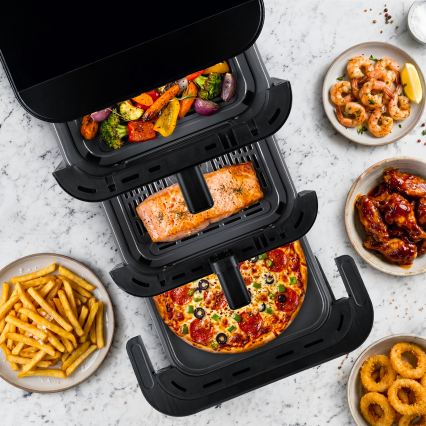 TESLA Electronics AirCook - Трёхзонная аэрофритюрница 14,5 л 2800 Вт/230 В чёрная