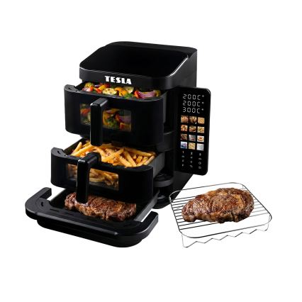 TESLA Electronics AirCook - Трёхзонная аэрофритюрница 14,5 л 2800 Вт/230 В чёрная