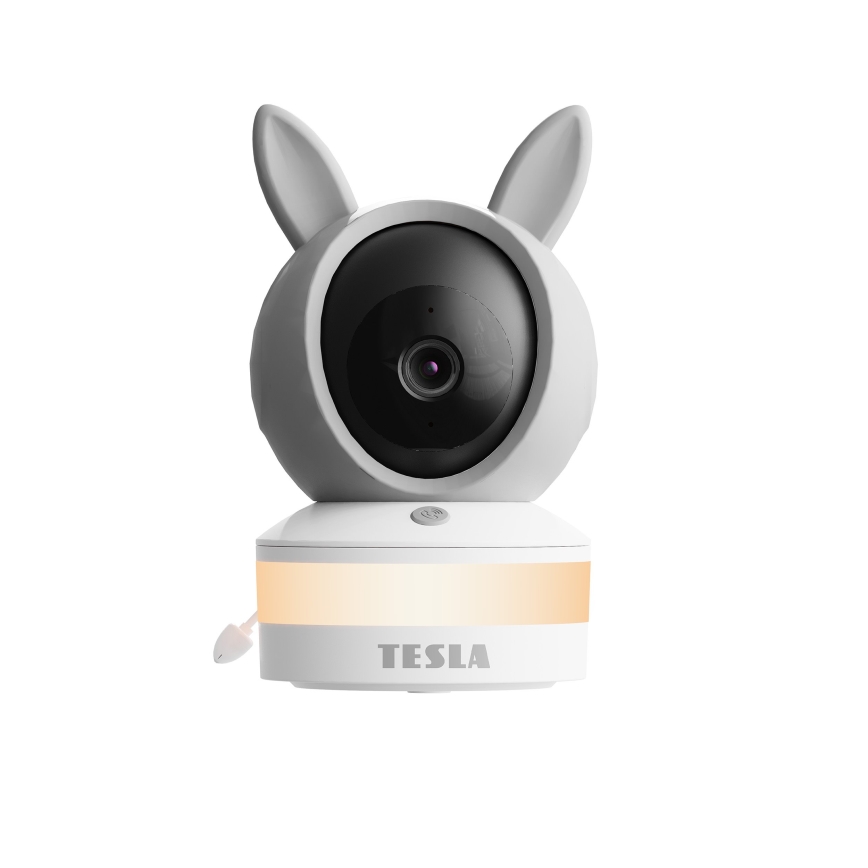TESLA Electronics Bambino - Розумна дитяча відеоняня, 4 Мп (2560p), 5 В, Wi‑Fi, Tuya, сірий/білий