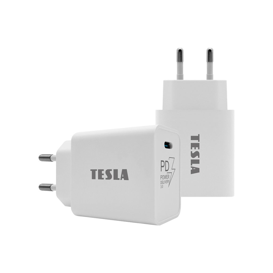 TESLA Electronics - Блок быстрой зарядки Power Delivery 20W белый