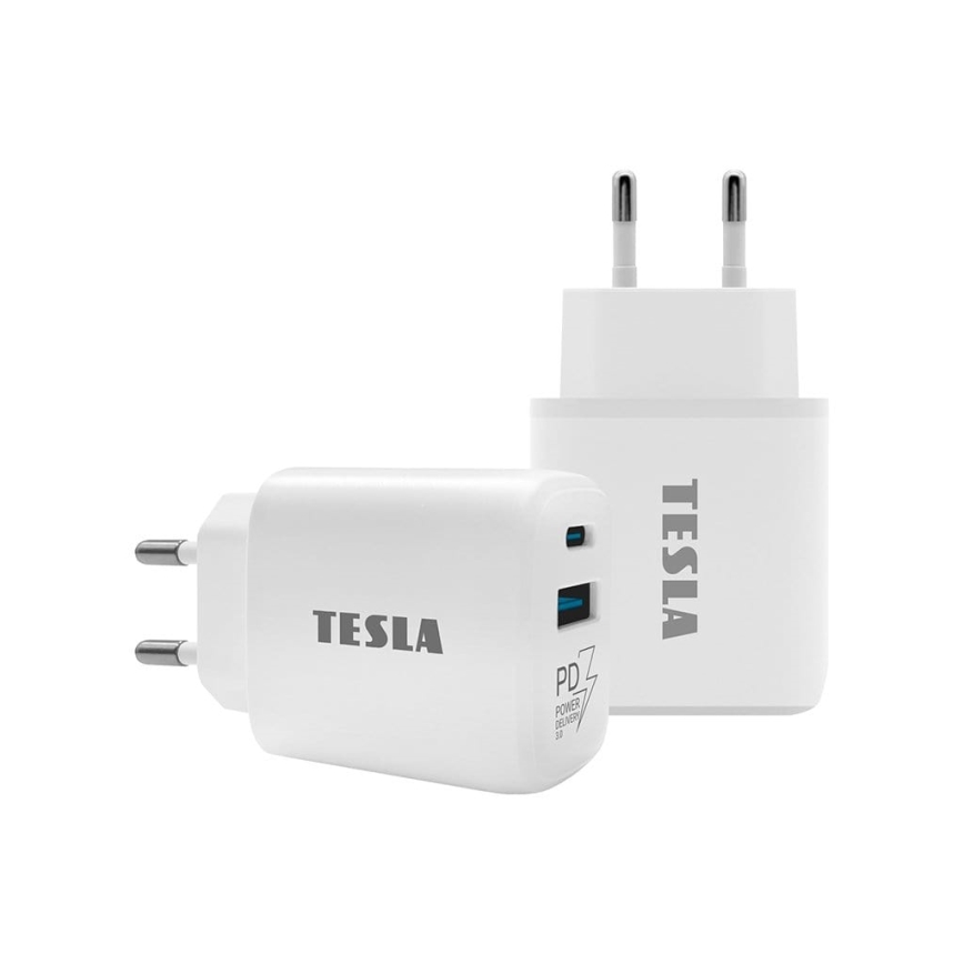 TESLA Electronics - Блок быстрой зарядки Power Delivery 25W белый