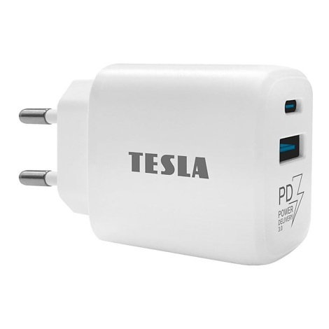 TESLA Electronics - Блок быстрой зарядки Power Delivery 25W белый