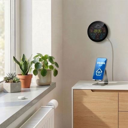 TESLA Electronics Device - Розумна метеостанція з датчиком 400 mAh Wi-Fi Tuya IP44