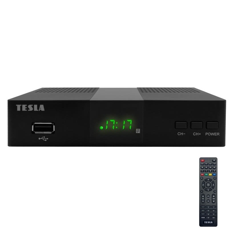 TESLA Electronics - DVB-T2 H.265 (HEVC) приймач 2xAAA + пульт дистанційного керування