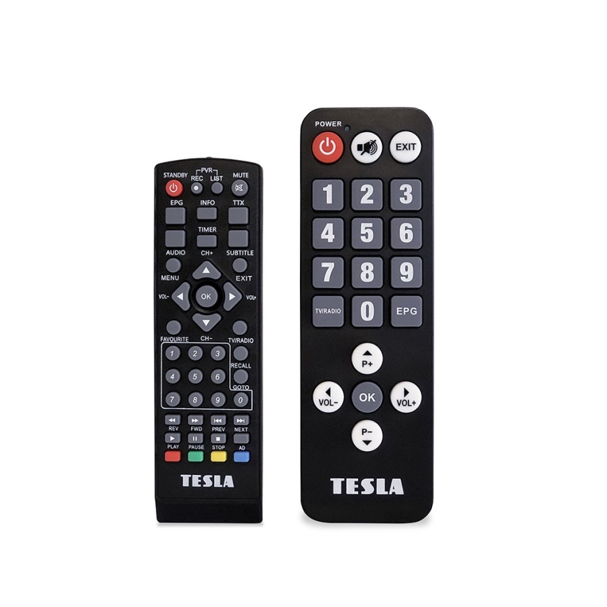 TESLA Electronics - DVB-T2 H.265 (HEVC) ресивер + 2x дистанционное управление