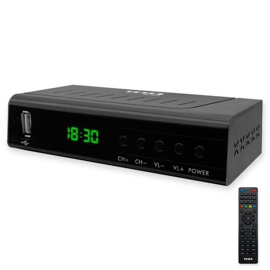 TESLA Electronics - DVB-T2 H.265 (HEVC) ресивер, HDMI-CEC 2xAAA + дистанционное управление