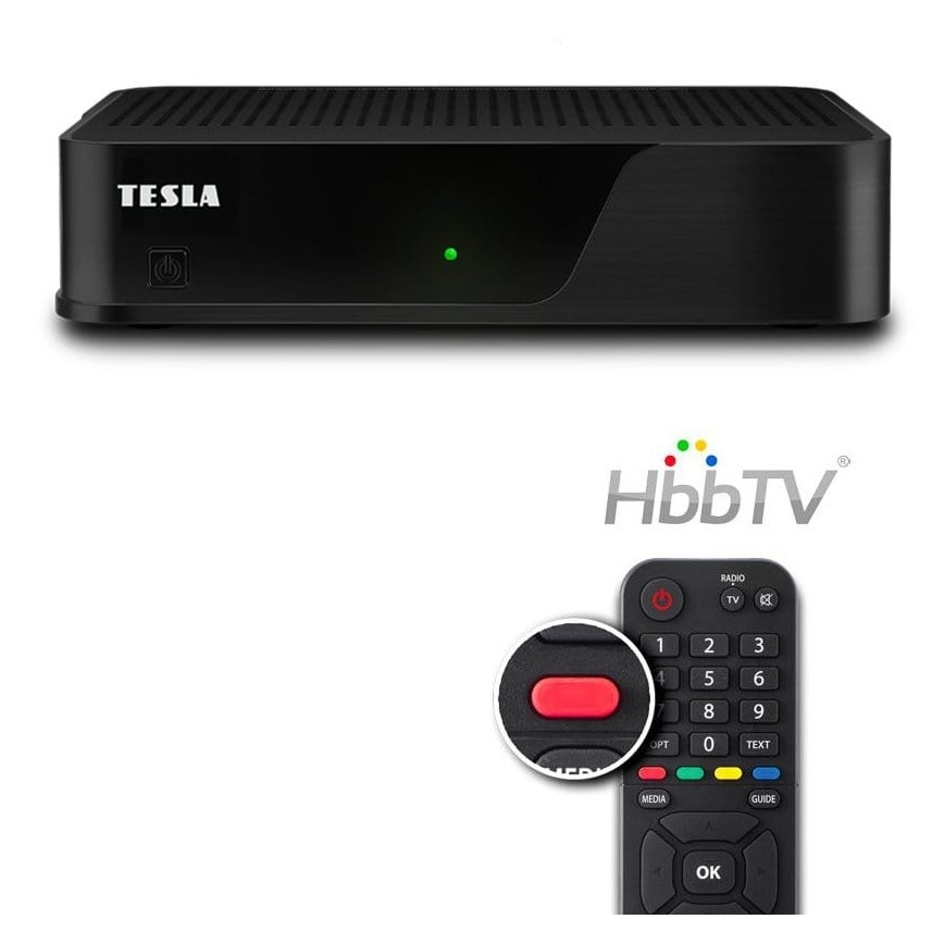 TESLA Electronics - DVB-T2 H.265 (HEVC) ресивер з HbbTV, 12 В + пульт дистанційного керування