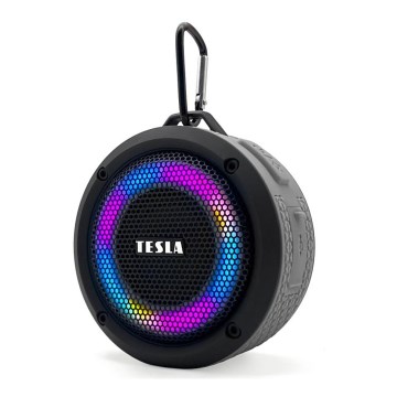 TESLA Electronics - LED RGB бездротова колонка 5 Вт/1200 мАг/3,7 В IPX7 сірий