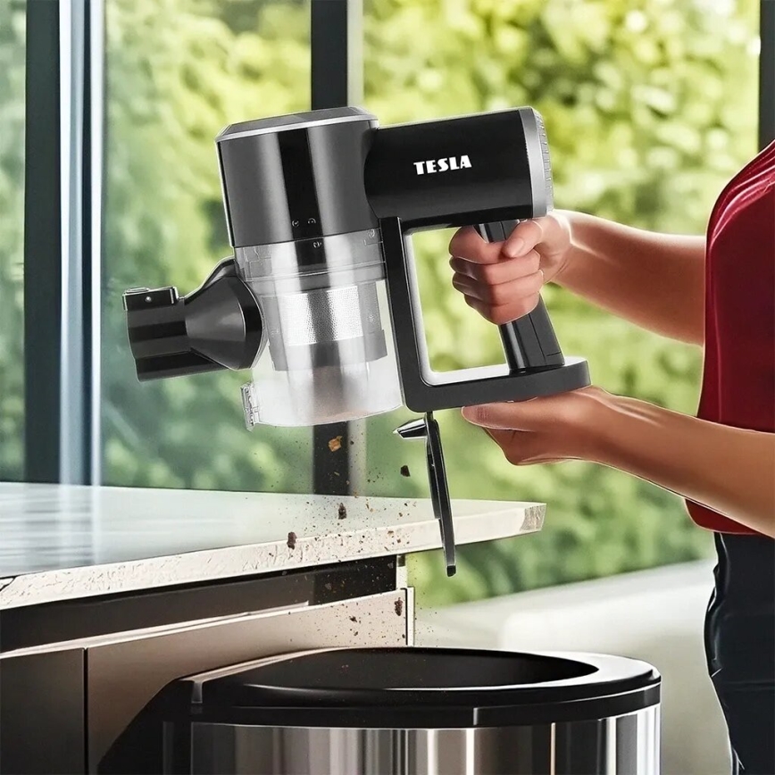 TESLA Electronics PureStar - Гнучкий бездротовий пилосос-стіка 2 в 1 150 Вт/2200 мАг чорний