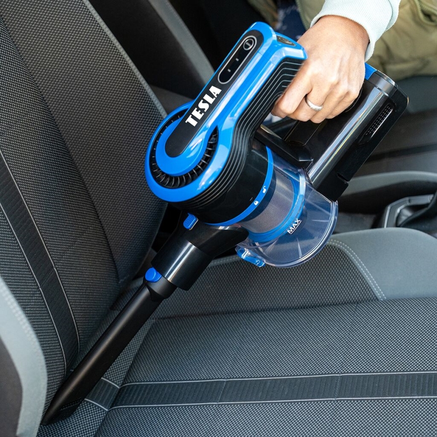 TESLA Electronics PureStar - Гнучкий бездротовий пилосос-стіка 3 в 1 300 Вт/2200 мАг чорний/синій