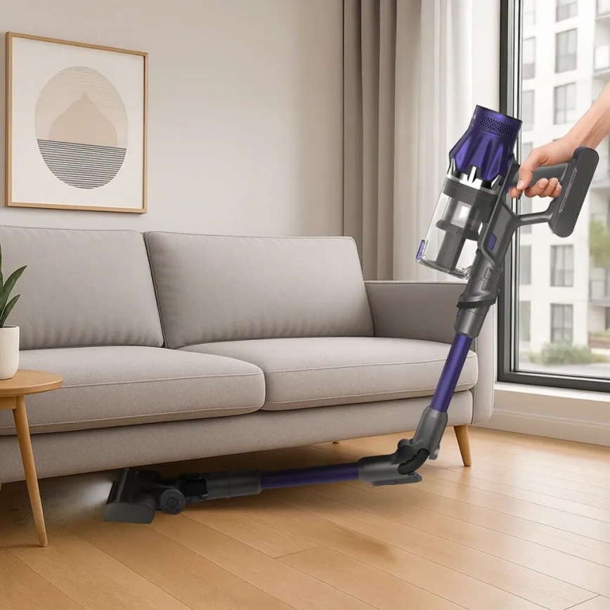 TESLA Electronics PureStar - Гибкий беспроводной вертикальный пылесос 2 в 1 250 Вт/2200 мАч серый/фиолетовый