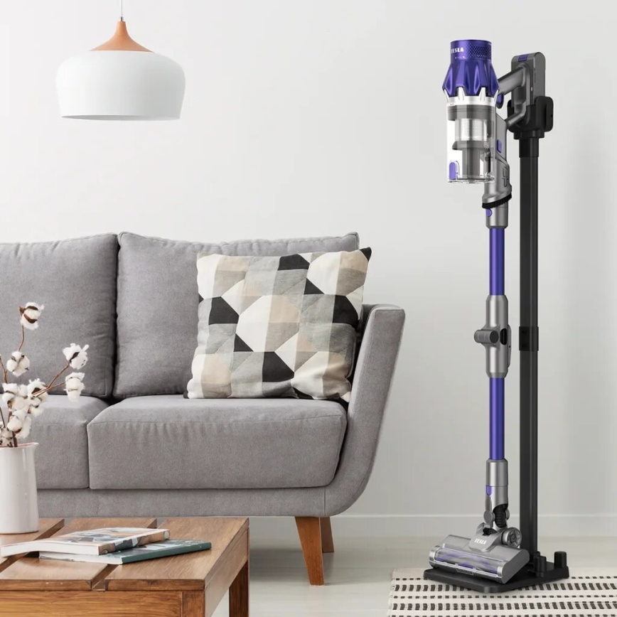 TESLA Electronics PureStar - Гибкий беспроводной вертикальный пылесос 2 в 1 250 Вт/2200 мАч серый/фиолетовый