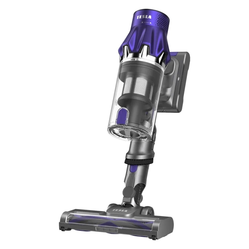 TESLA Electronics PureStar - Гибкий беспроводной вертикальный пылесос 2 в 1 250 Вт/2200 мАч серый/фиолетовый
