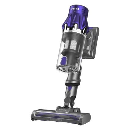 TESLA Electronics PureStar - Гибкий беспроводной вертикальный пылесос 2 в 1 250 Вт/2200 мАч серый/фиолетовый