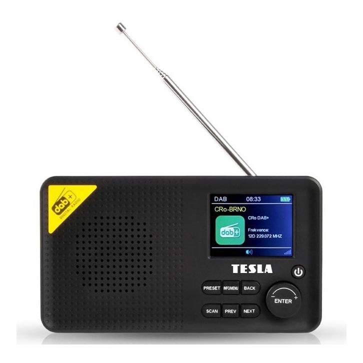 TESLA Electronics - Радіоприймач DAB+ FM 5W/4000 mAh чорний