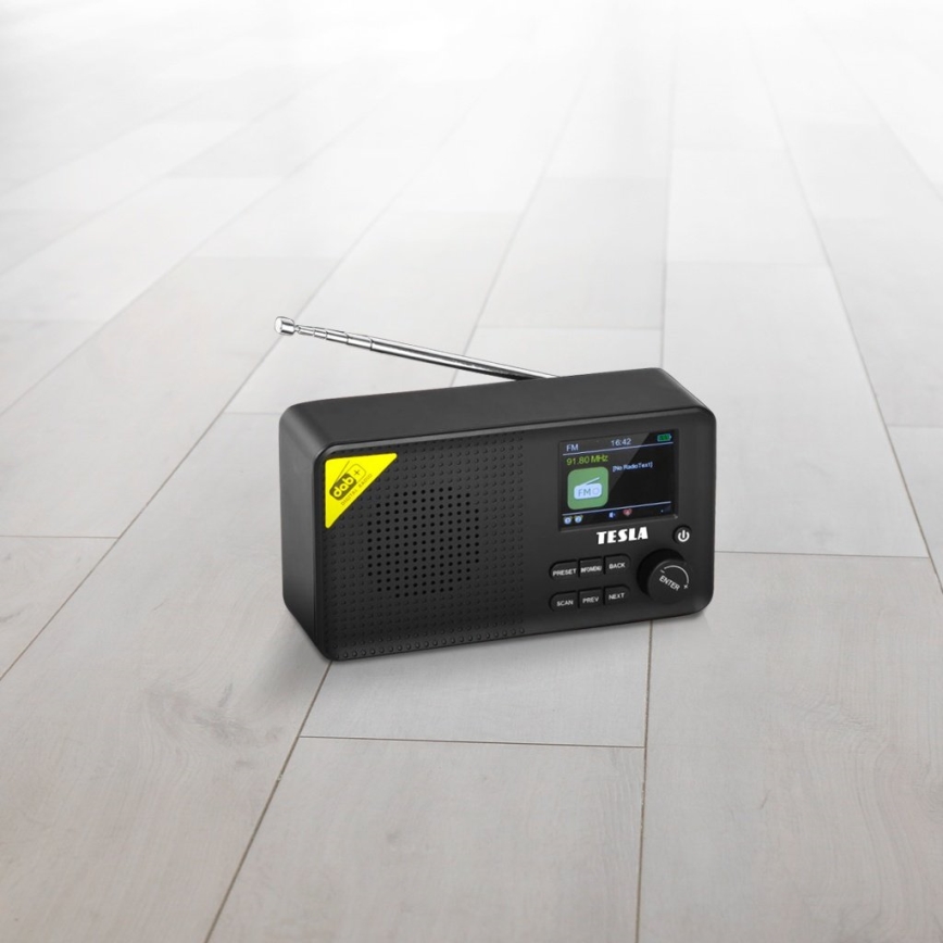 TESLA Electronics - Радіоприймач DAB+ FM 5W/4000 mAh чорний
